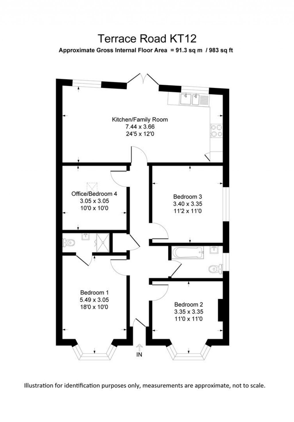 Floorplans For Terrace Road, Walton-On-Thames