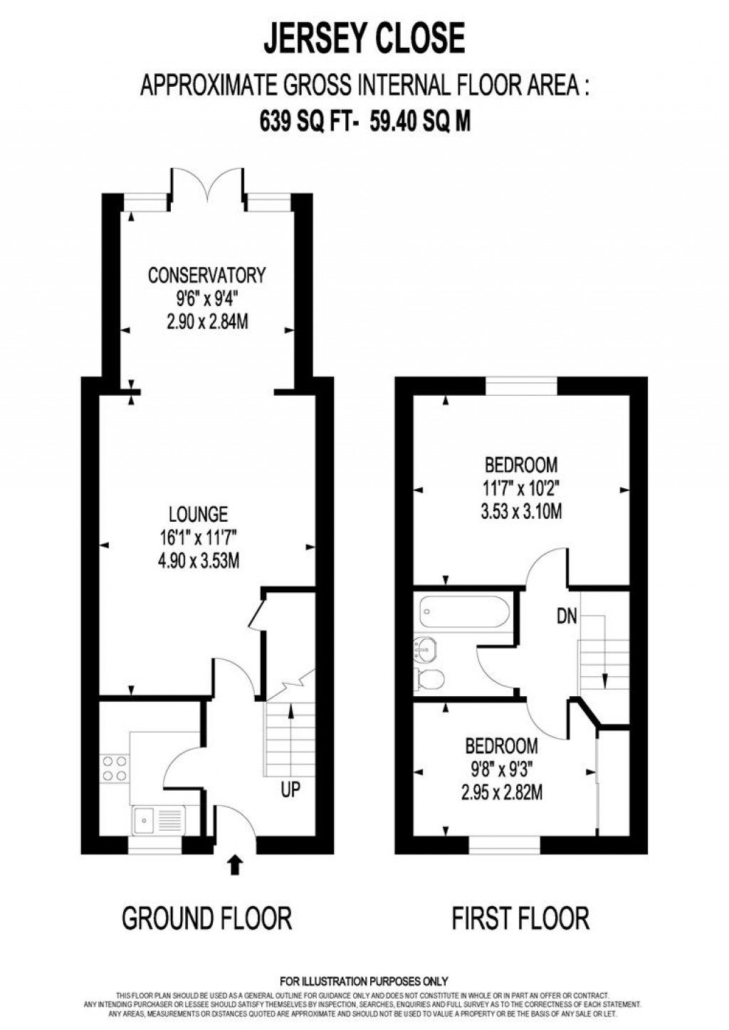 Floorplans For Jersey Close, Chertsey